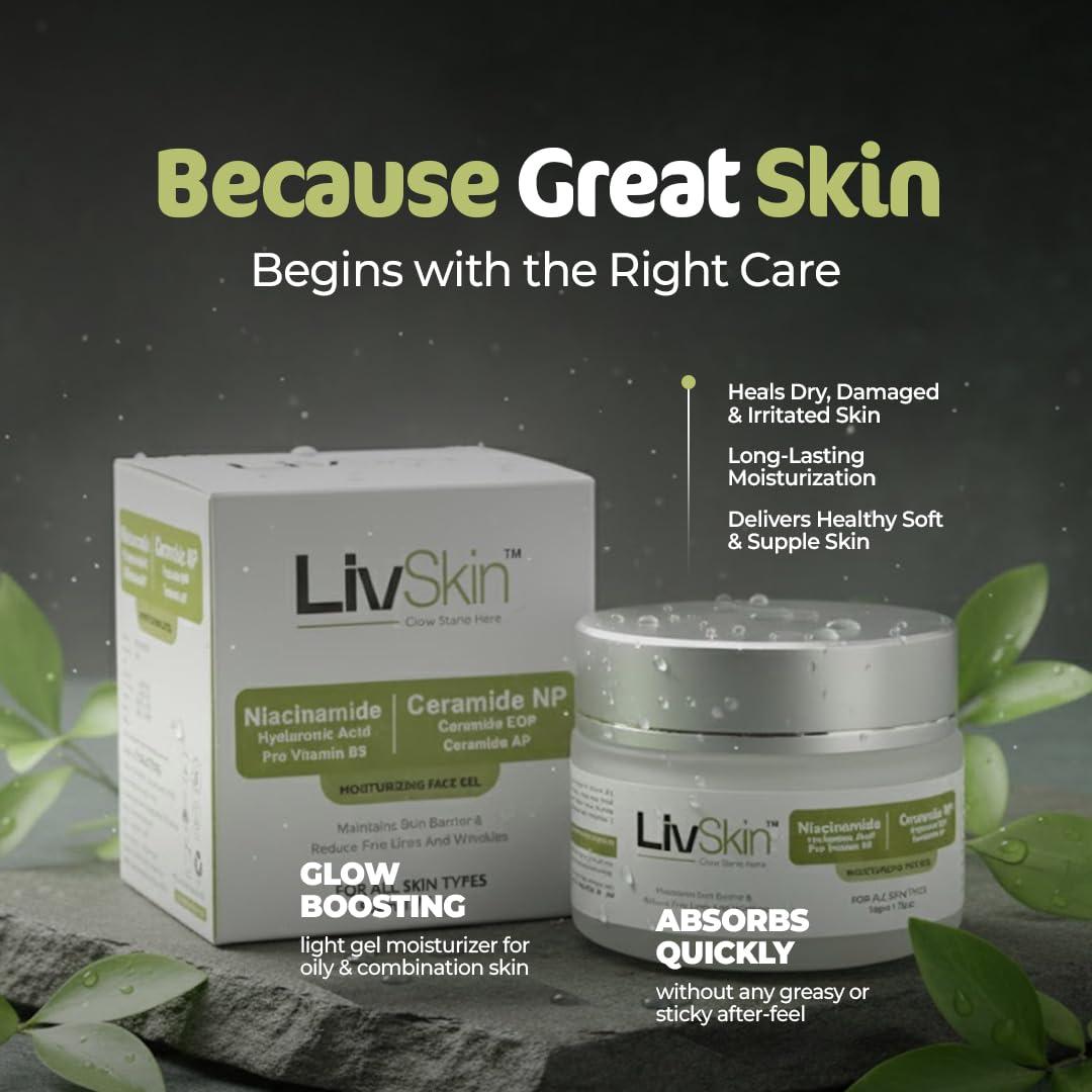 Moisturizing Face Gel on a stone with leaves