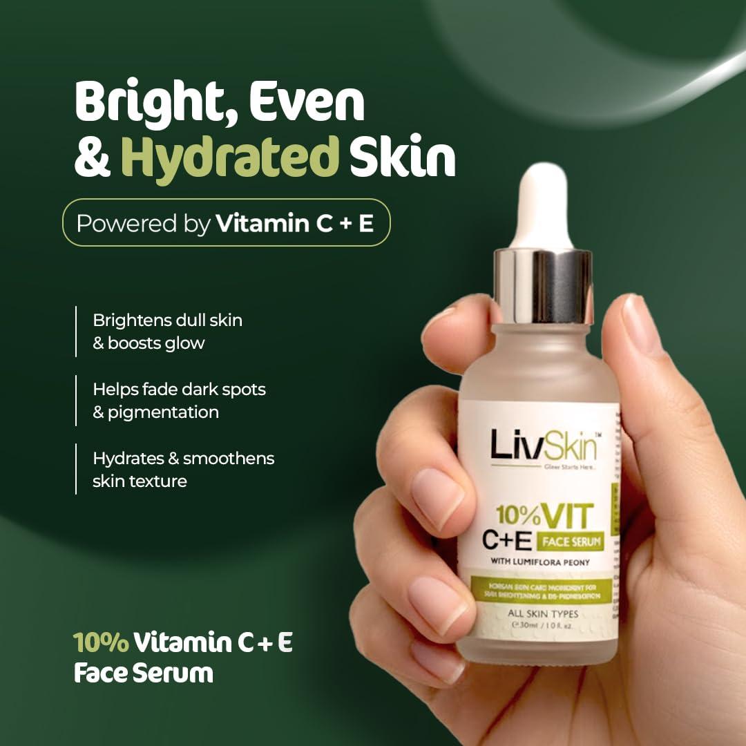 Hand holding the Vitamin C + E Face Serum