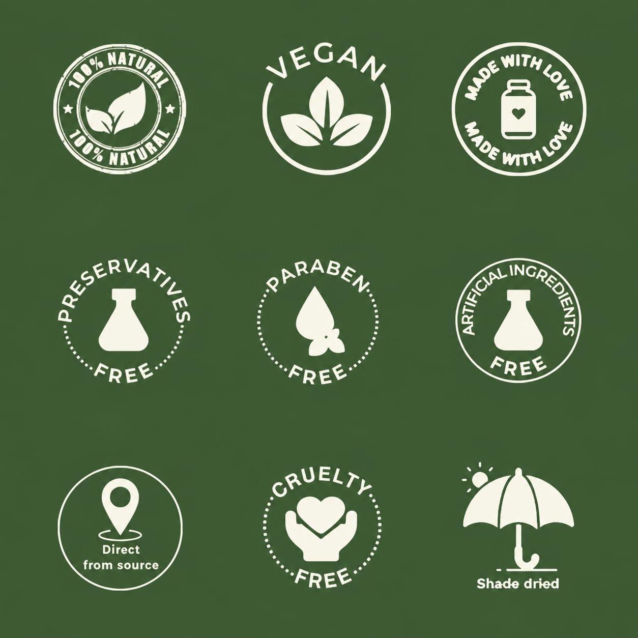 Product promises: natural, vegan, paraben free, cruelty free