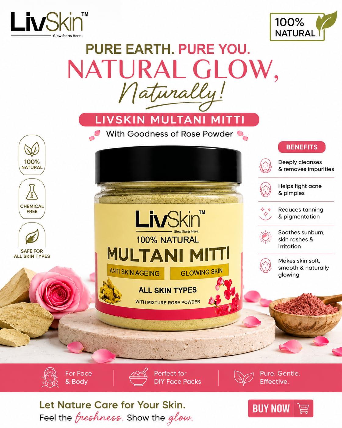 Multani Mitti with Rose Powder product highlights