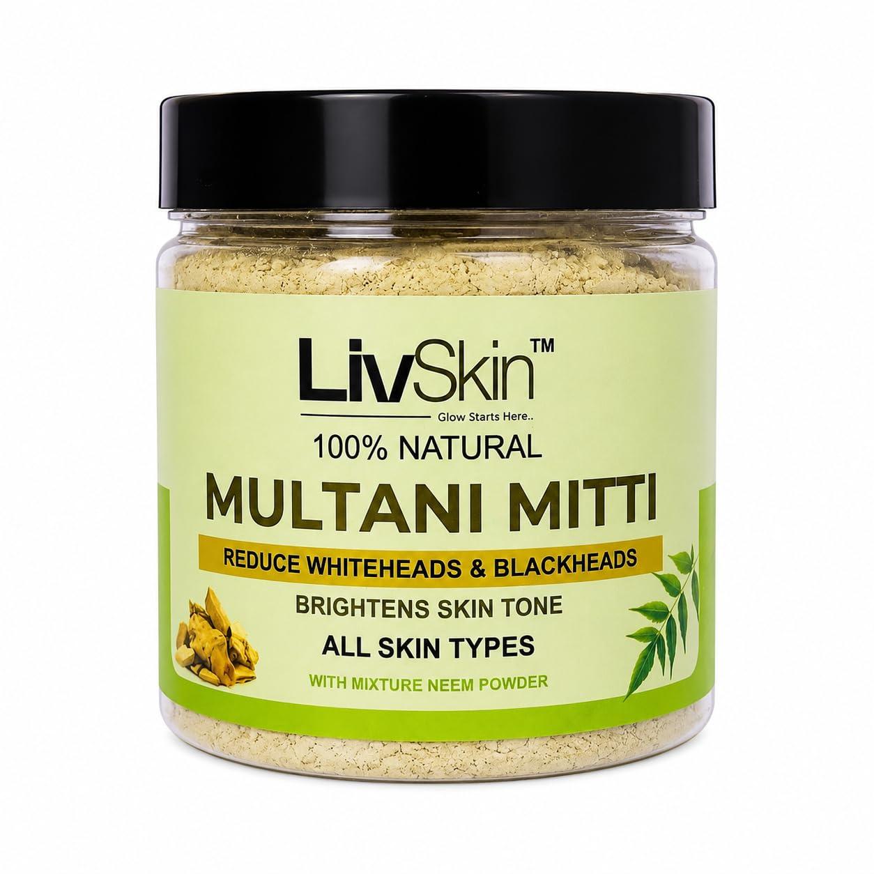 Multani Mitti with Neem Powder jar, front