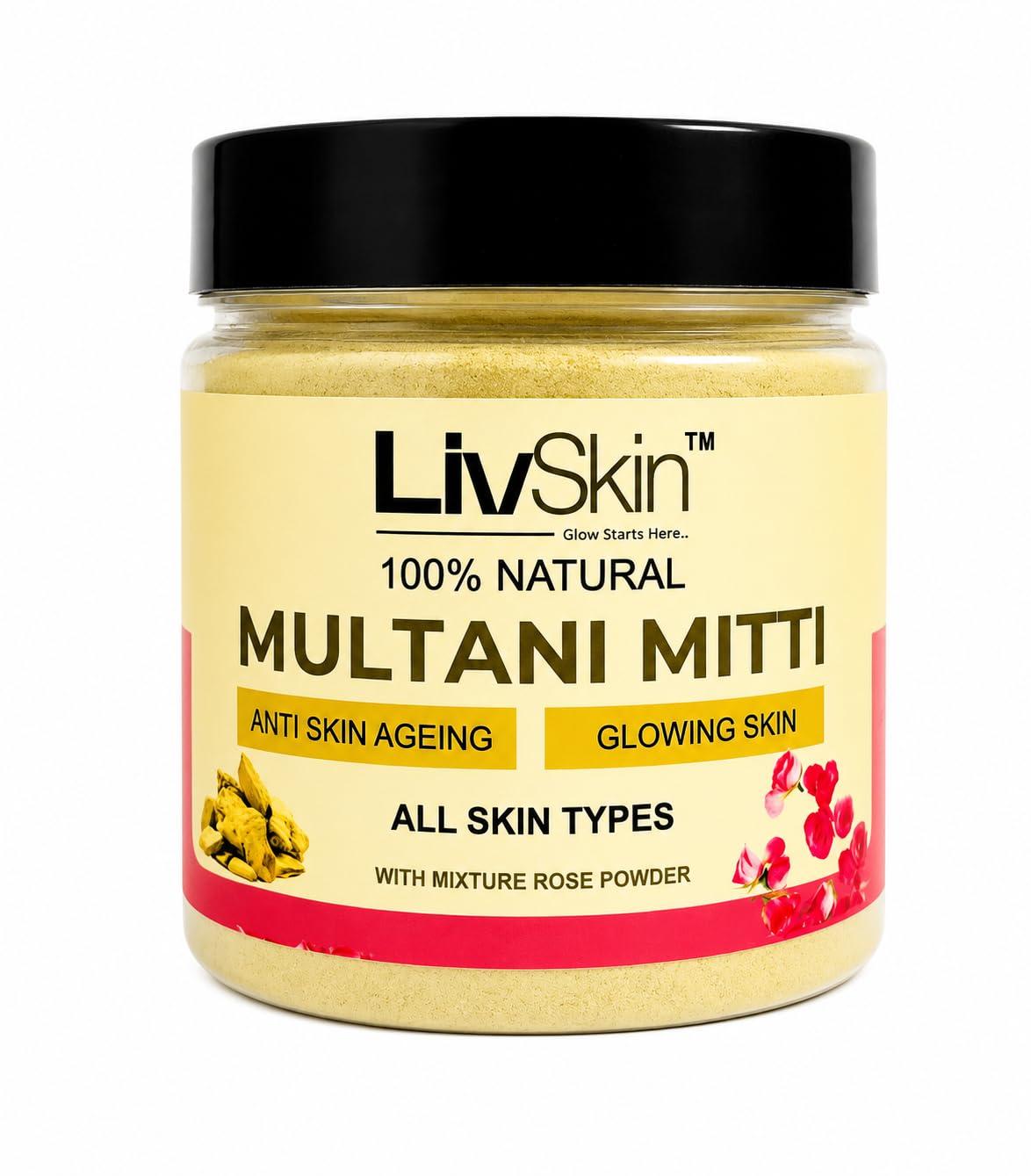 Multani Mitti with Rose Powder jar, front